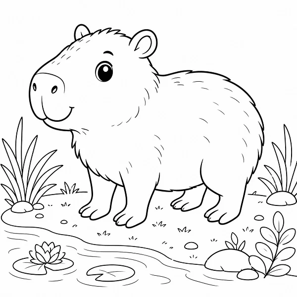 Capivara Para Colorir Online