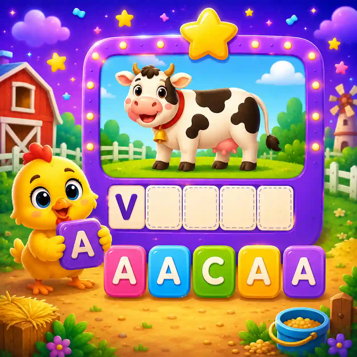 Complete a Palavra dos Animais da Fazenda Online