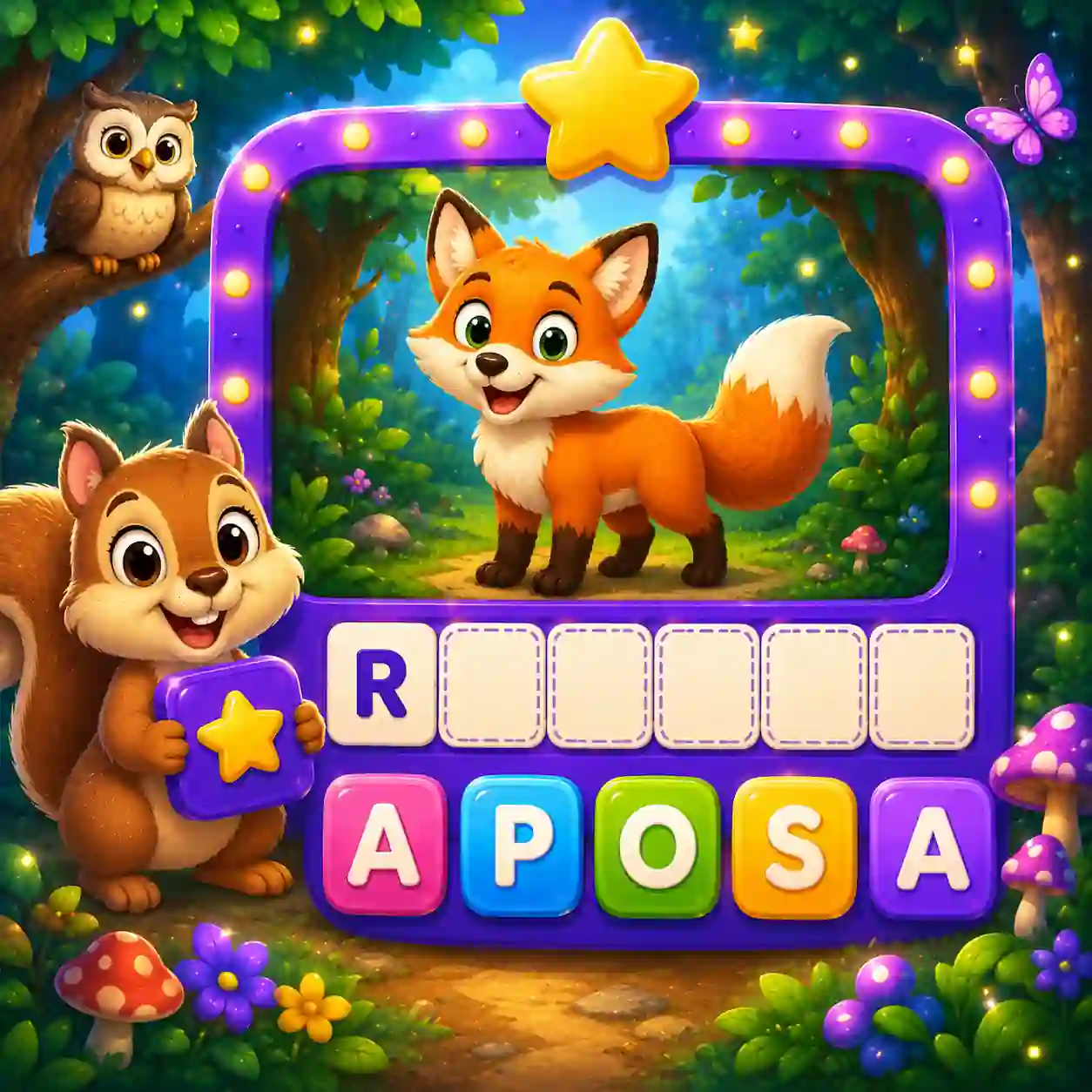 Complete a Palavra dos Animais da Floresta Online