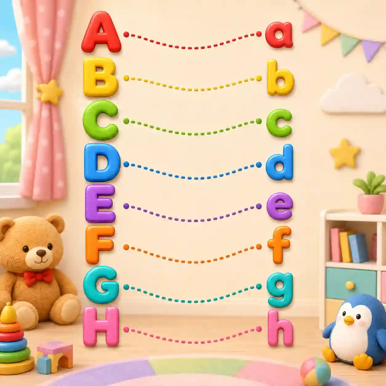Jogo Ligue Letra Maiúscula e Minúscula Online Kids